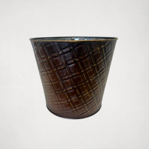 Dark brown metal planter